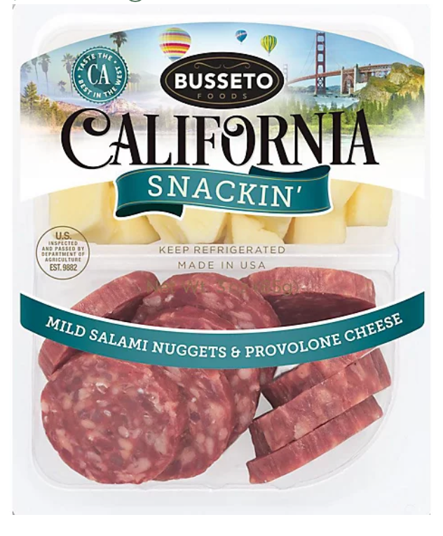 Busseto California Snackin' Bite Size Salami & Provolne Cheese